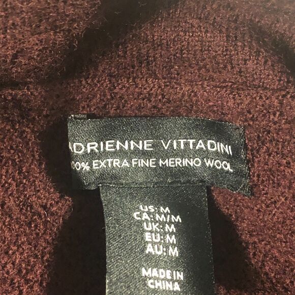 Adrienne Vittadini Cowl Neck Sweater Sz M 100% Merino Wool Quiet Luxury Academia - Picture 5 of 6